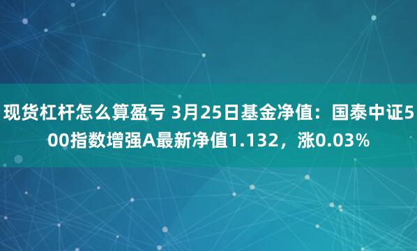 现货杠杆怎么算盈亏 3月25日基金净值：国泰中证500指数增强A最新净值1.132，涨0.03%
