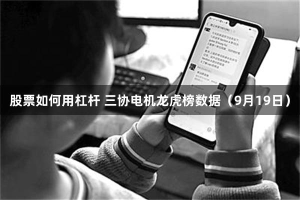 股票如何用杠杆 三协电机龙虎榜数据（9月19日）