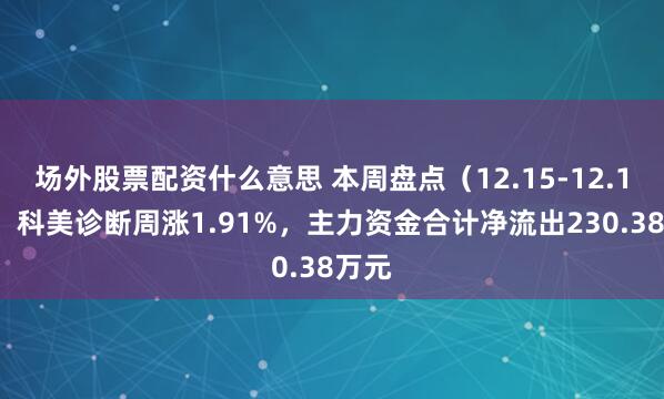 场外股票配资什么意思 本周盘点（12.15-12.19）：科美诊断周涨1.91%，主力资金合计净流出230.38万元